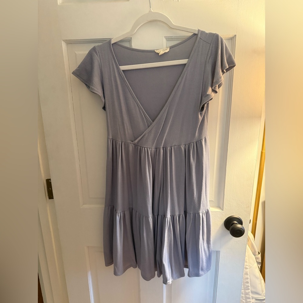 Flowy Blue V-Neck Dress